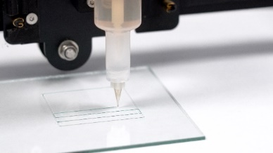 Druckversuch Alginat mit Puredyne (Bild: ViscoTec Pumpen- u. Dosiertechnik GmbH)